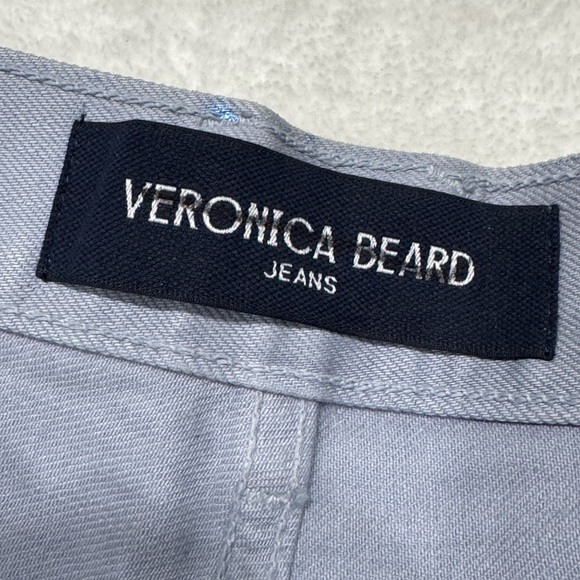 Veronica Beard Taylor Wide Leg Crop Pants Metallic Blue Women’s Size 29 - Picture 3 of 5